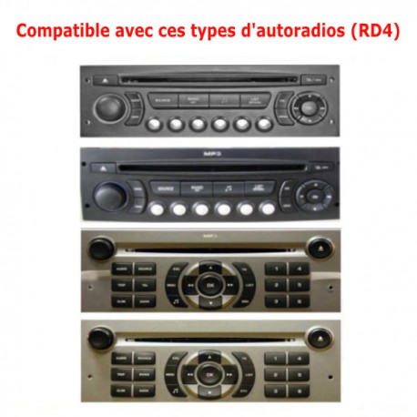 COMMANDE VOLANT Peugeot 308 2007 à 2017 - FAKRA sans radar de recul