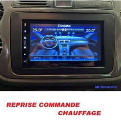 COMMANDE VOLANT Volkswagen Tiguan 2010-2015 AVEC Infodapter fond Blanc
